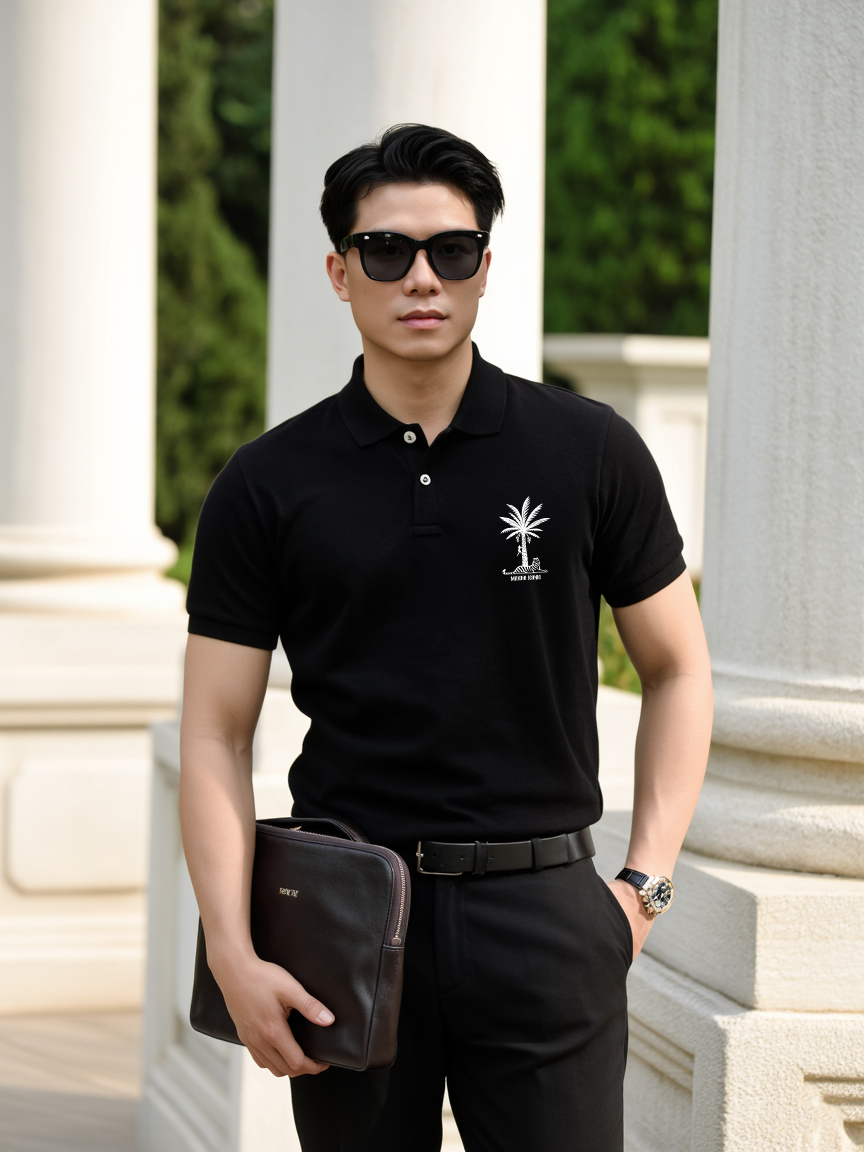 Áo polo cá sấu trẻ trung nam tính PLCSD2394 Miucho Iconic vải polyester thoáng mát cổ trụ in artwork_thumbnail_2