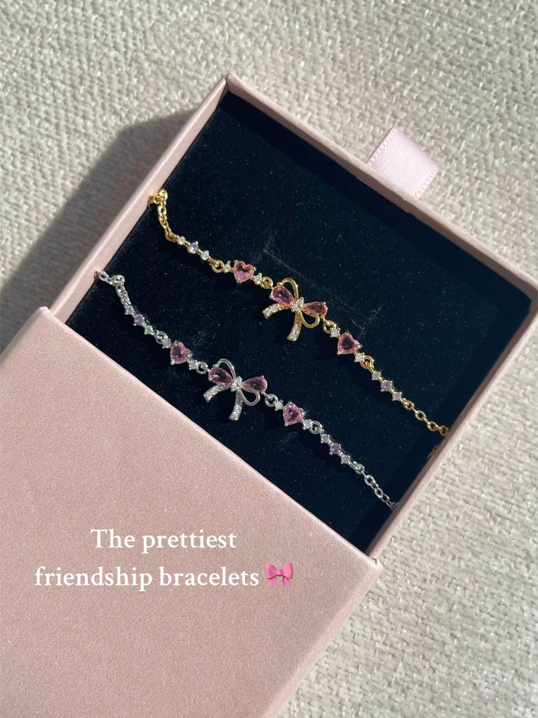 Bộ trang sức Charm nơ Đính đá trái tim_thumbnail_8