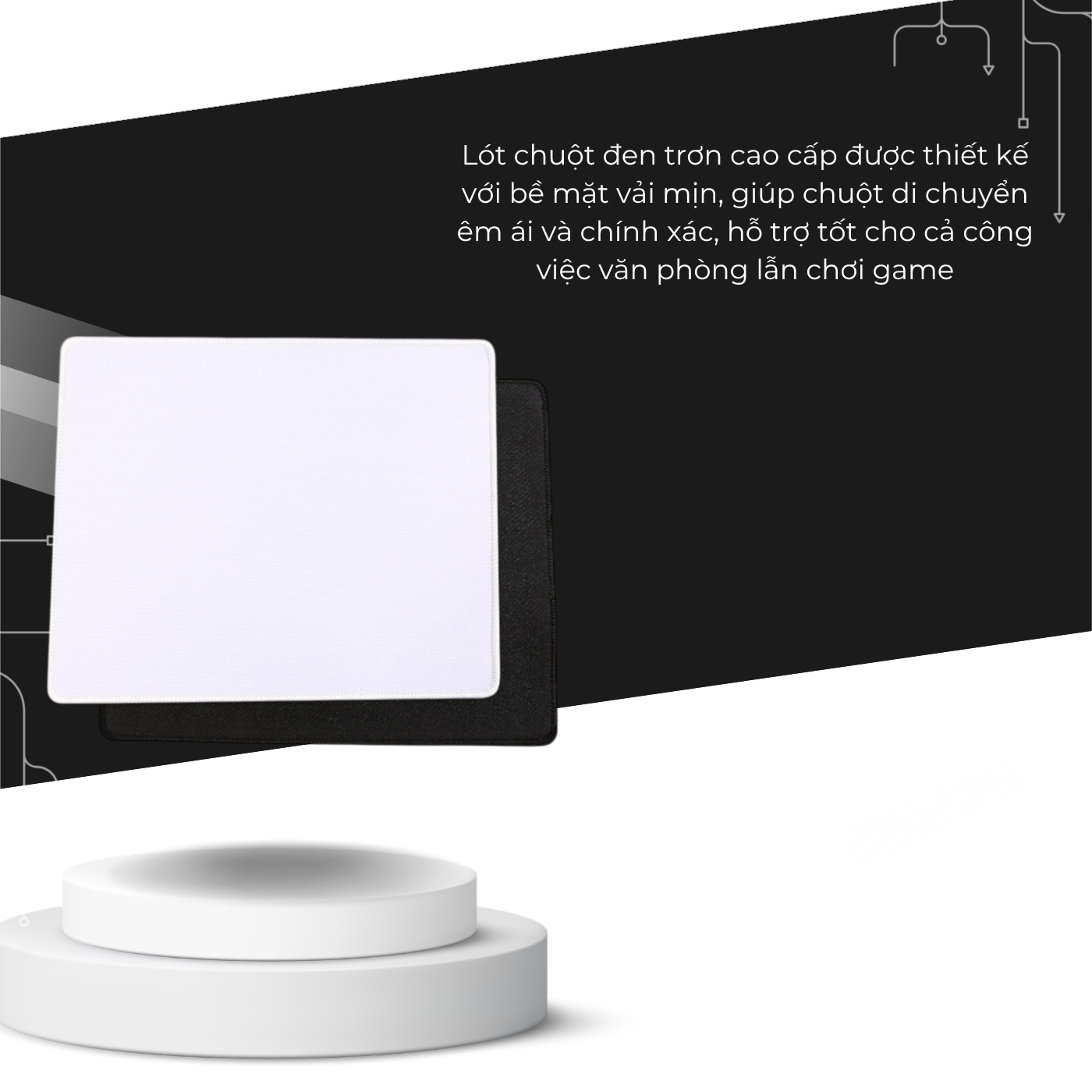 T-ECO SHOP | Lót Chuột Máy Tính Đen – Di Chuột Mượt, Chống Trượt, Mouse Pad Văn Phòng Gaming_thumbnail_2