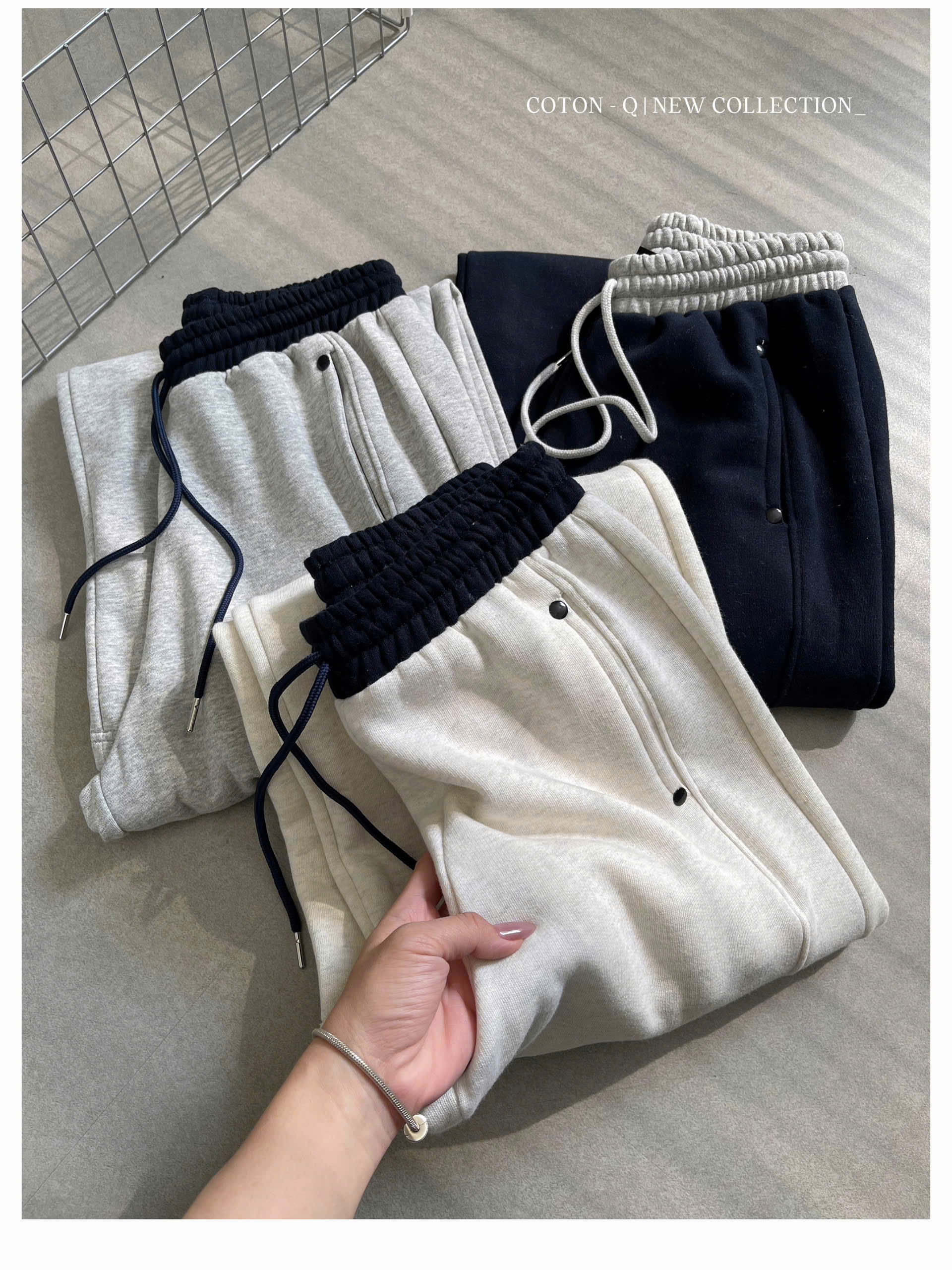 HQ40 Quần suông nỉ bông ( XÁM )