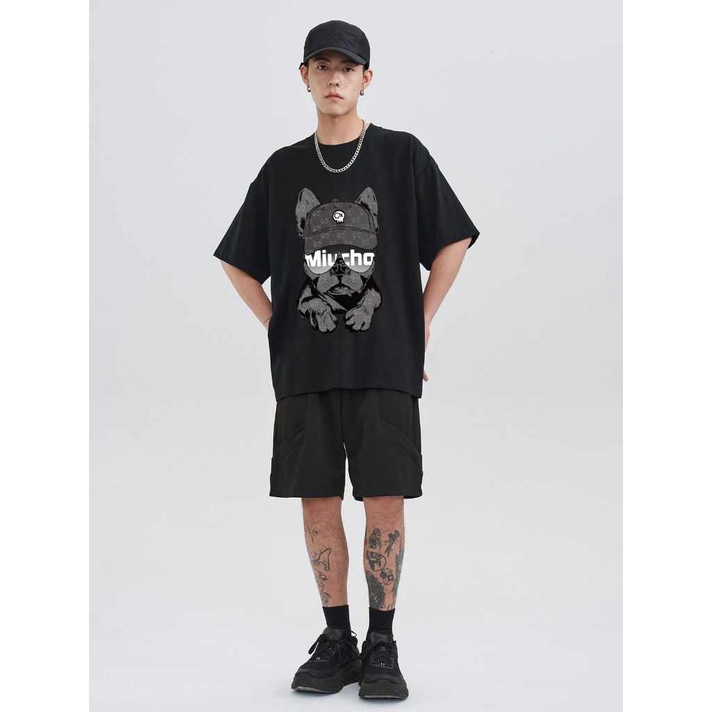 Áo phông nam boy phố form rộng nhiều màu ATD1071 Miucho Man tay ngắn cổ tròn in mix_thumbnail_5