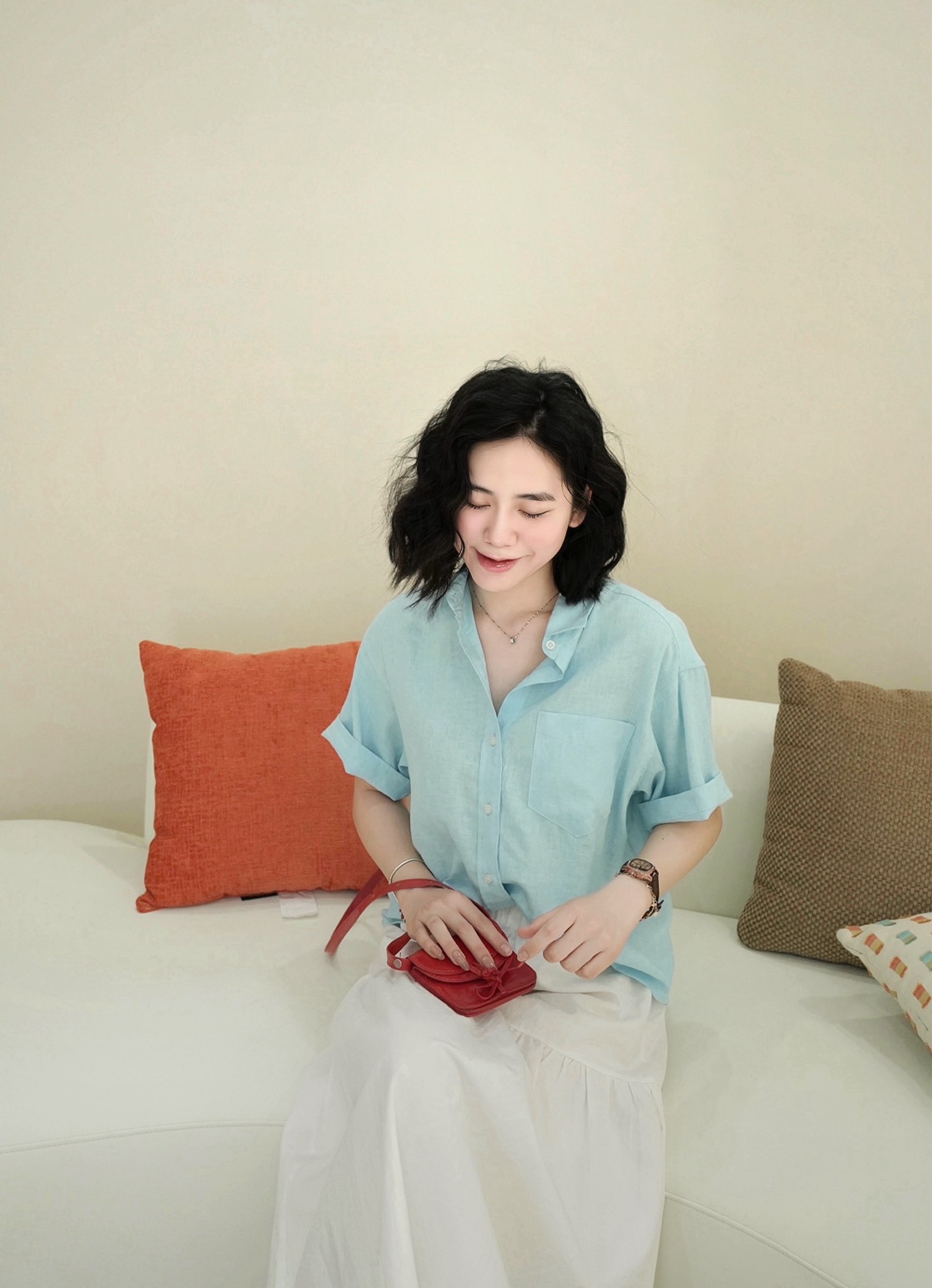 Áo sơmi linen tay ngắn ( XANH )_thumbnail_2