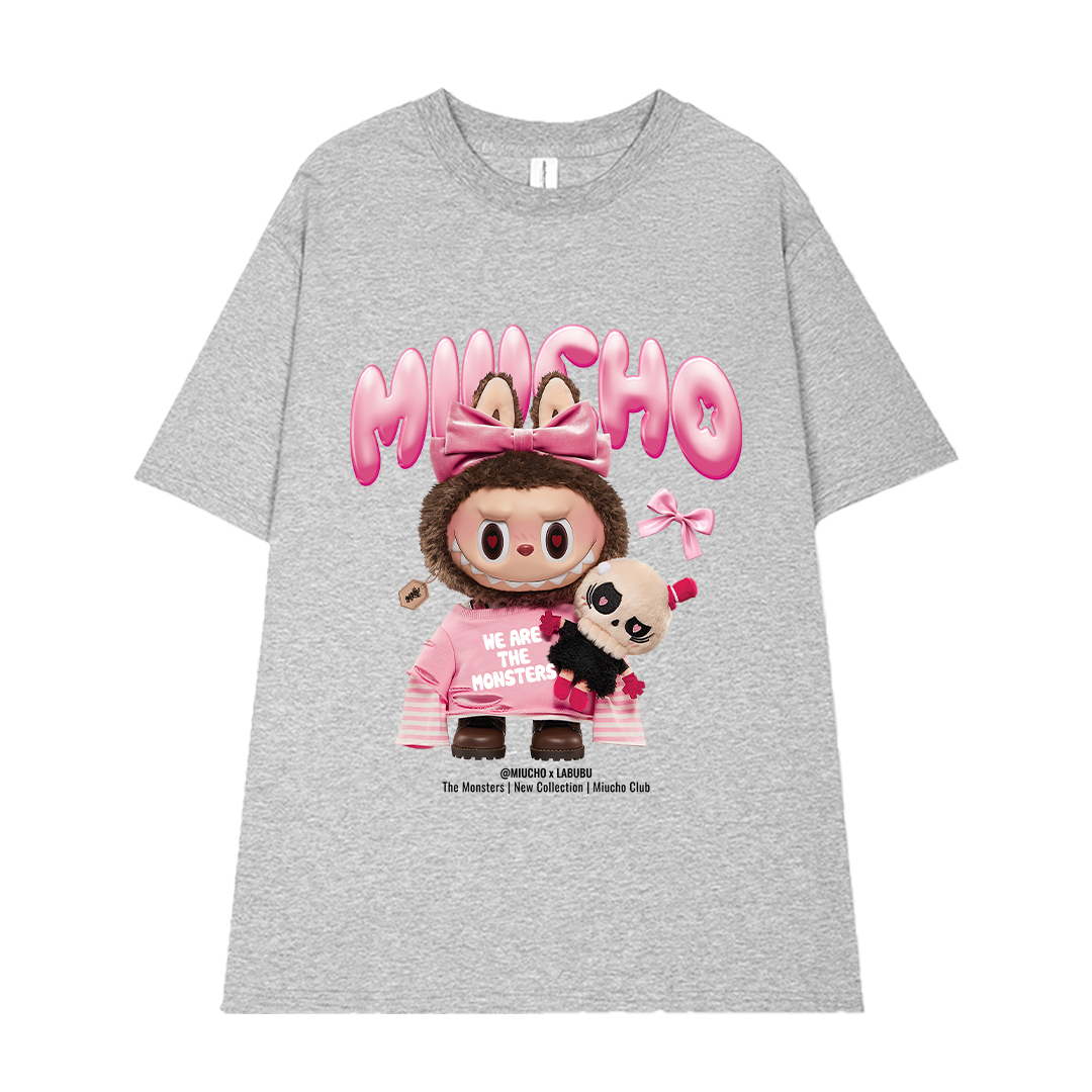Áo thun labubu form rộng hottrend ATD1269 Miucho vải cotton thoáng mát cổ tròn in mix_thumbnail_20