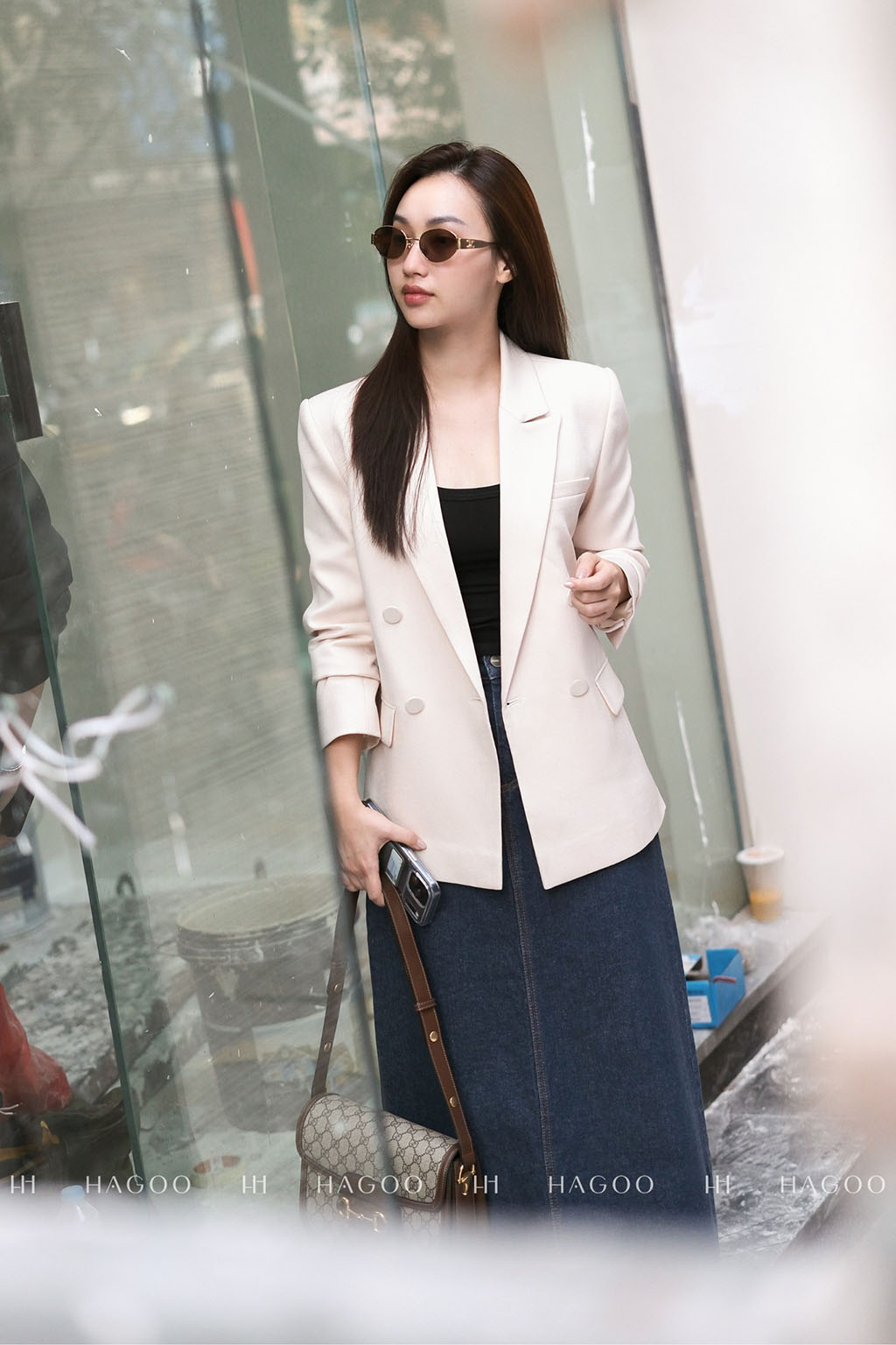 Blazer suông hai hàng khuy HAGOO_thumbnail_13