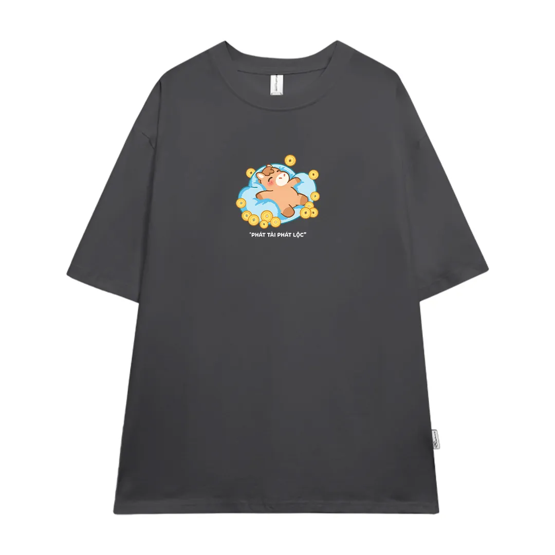 Áo thun form rộng unisex Miucho vải mềm mại tôn dáng thoáng mát Phát Tài Phát Lộc 2918_thumbnail_11