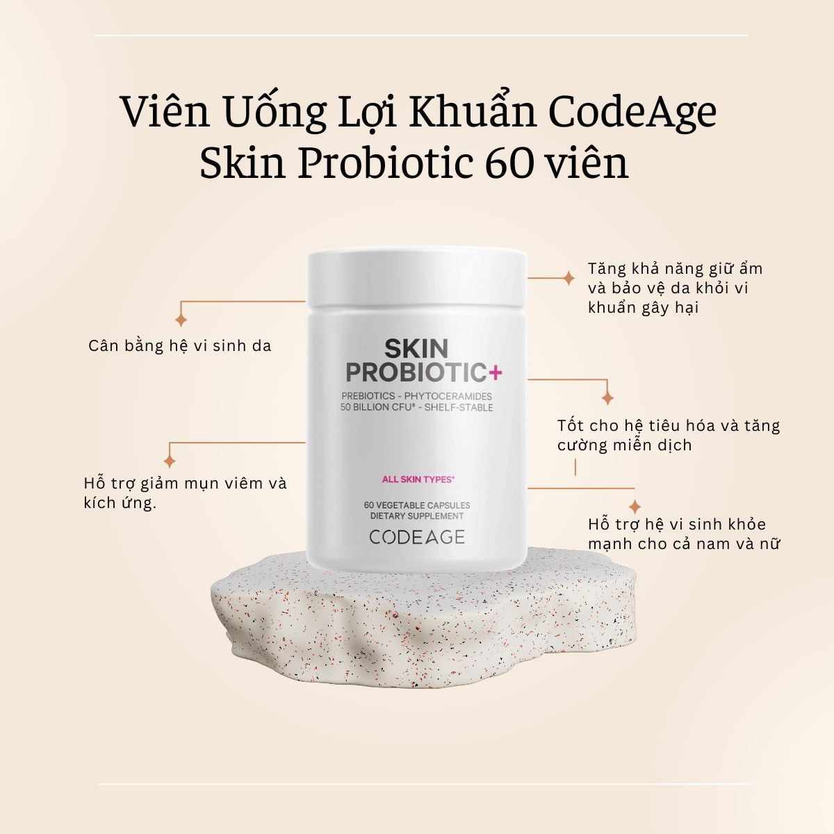 Viên Uống Lợi Khuẩn CodeAge Skin Probiotic 60 viên -  Hỗ trợ giảm mụn viêm & Củng cố hàng rào bảo vệ da_thumbnail_1