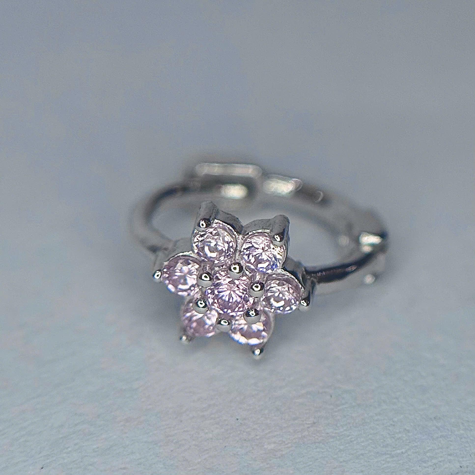 Khuyên vòng bạc si kim hoa hồng