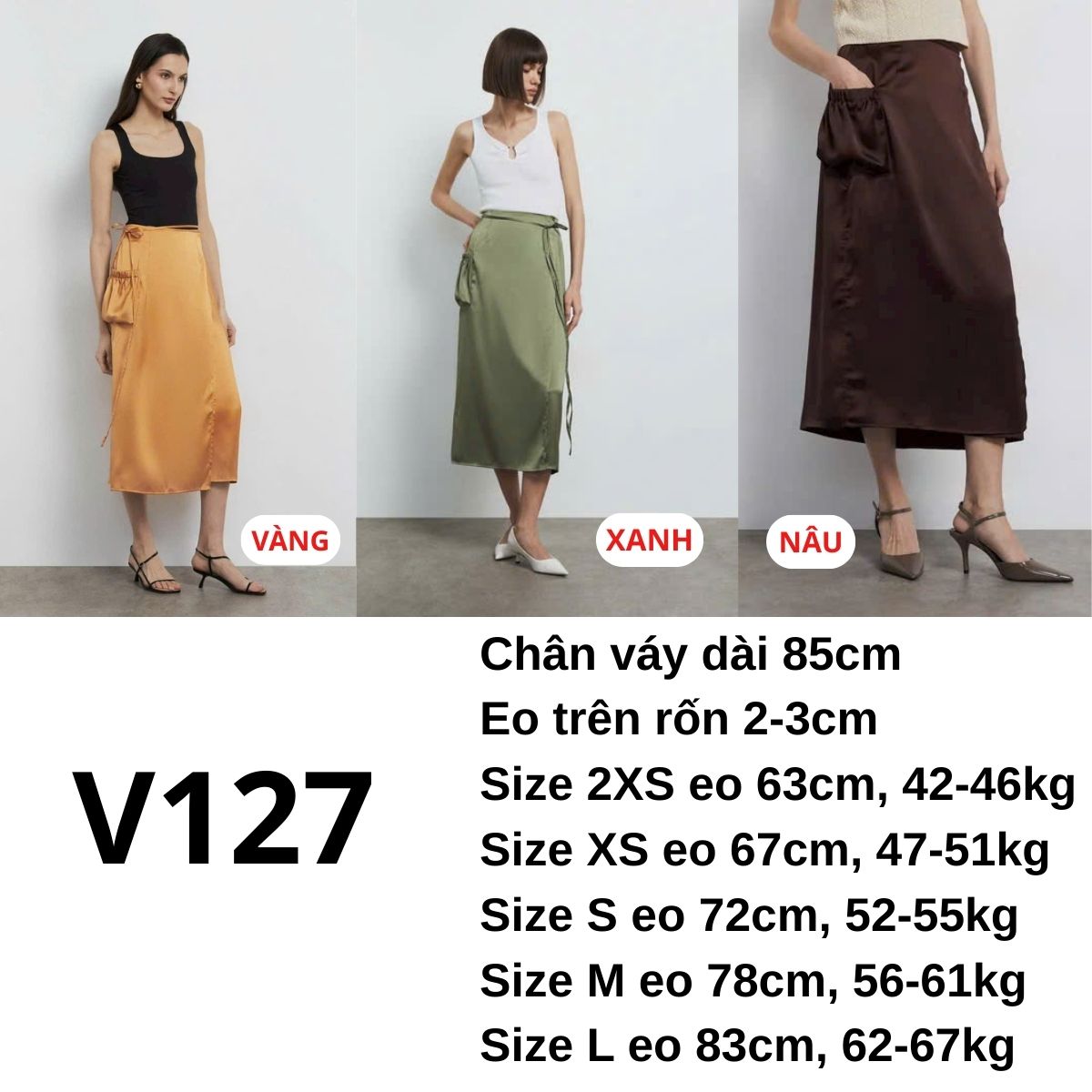 V127 Chân váy lụa GJ