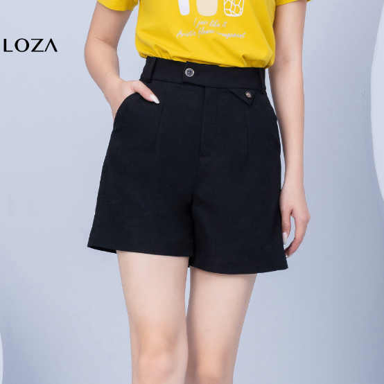 Quần short nữ cúc lệch - Quần đùi nữ 3 màu LOZA - LQ702098