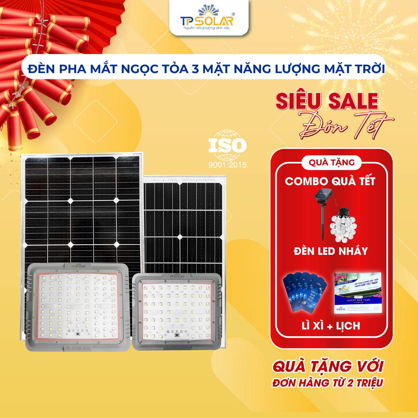 Đèn pha tỏa 3 mặt mắt ngọc năng lượng mặt trời