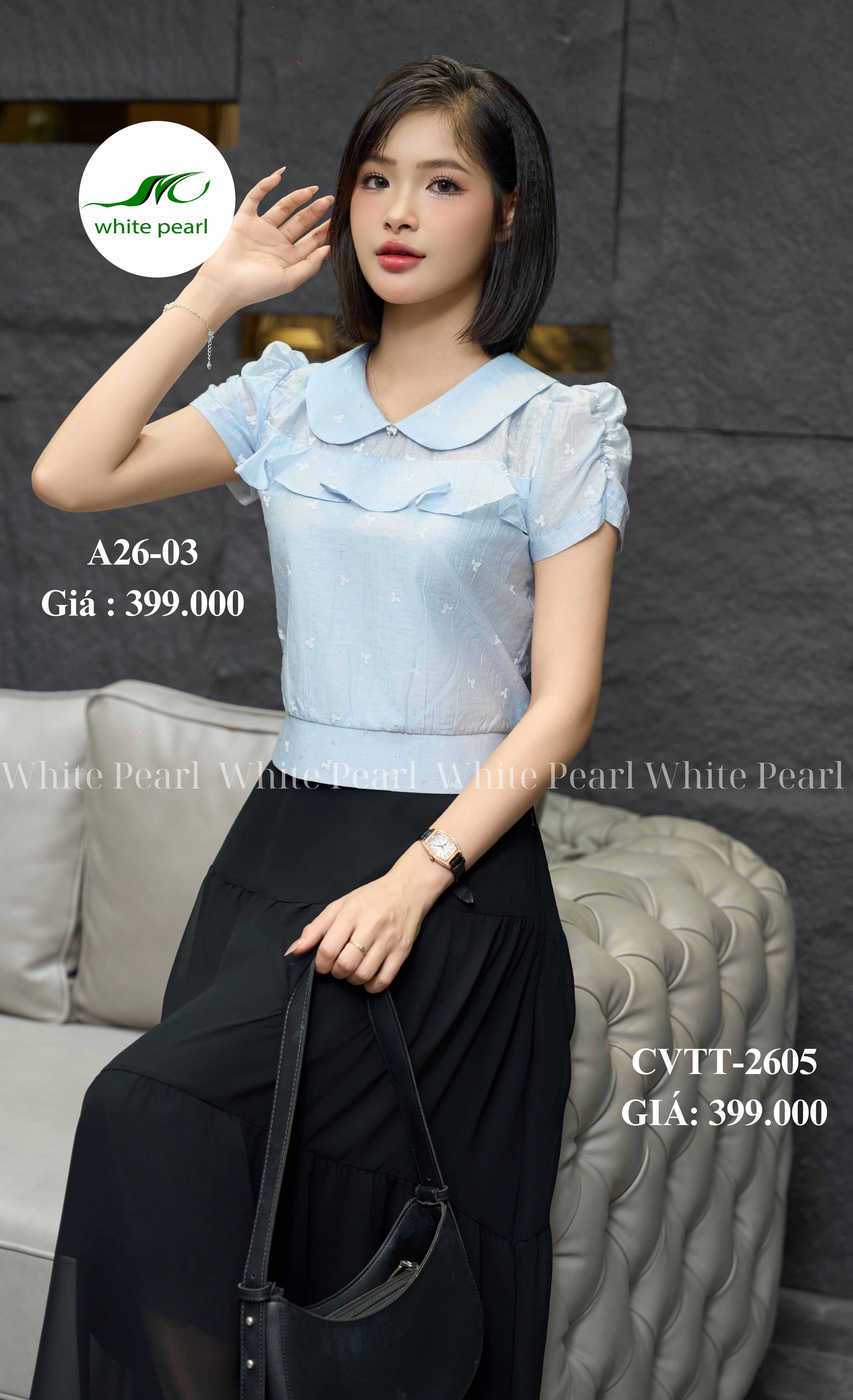 Chân váy thời trang xoè rút sun thời trang công sở nữ White Pearl_thumbnail_1