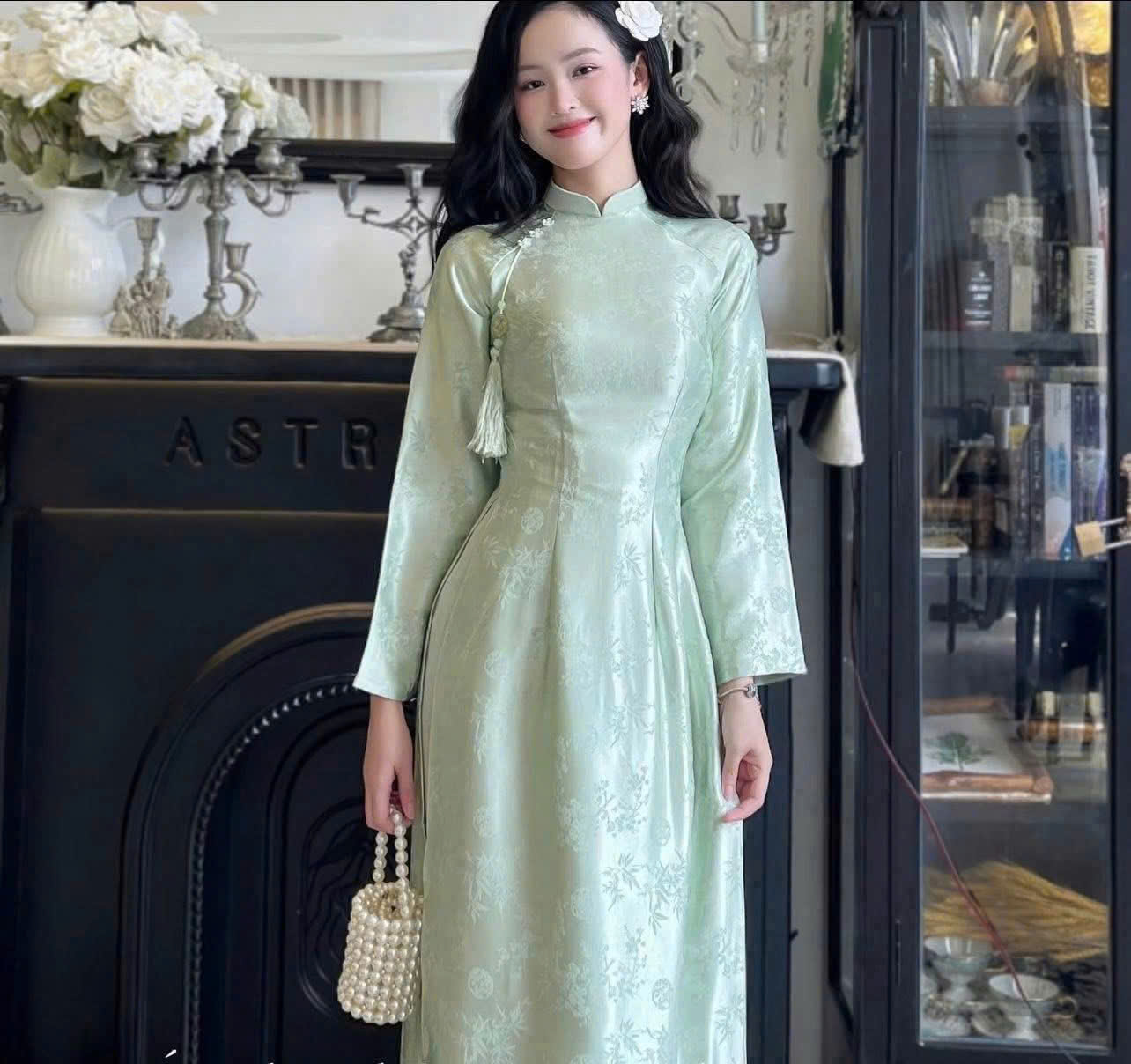 Áo Dài Nữ Xanh Bạc Hà