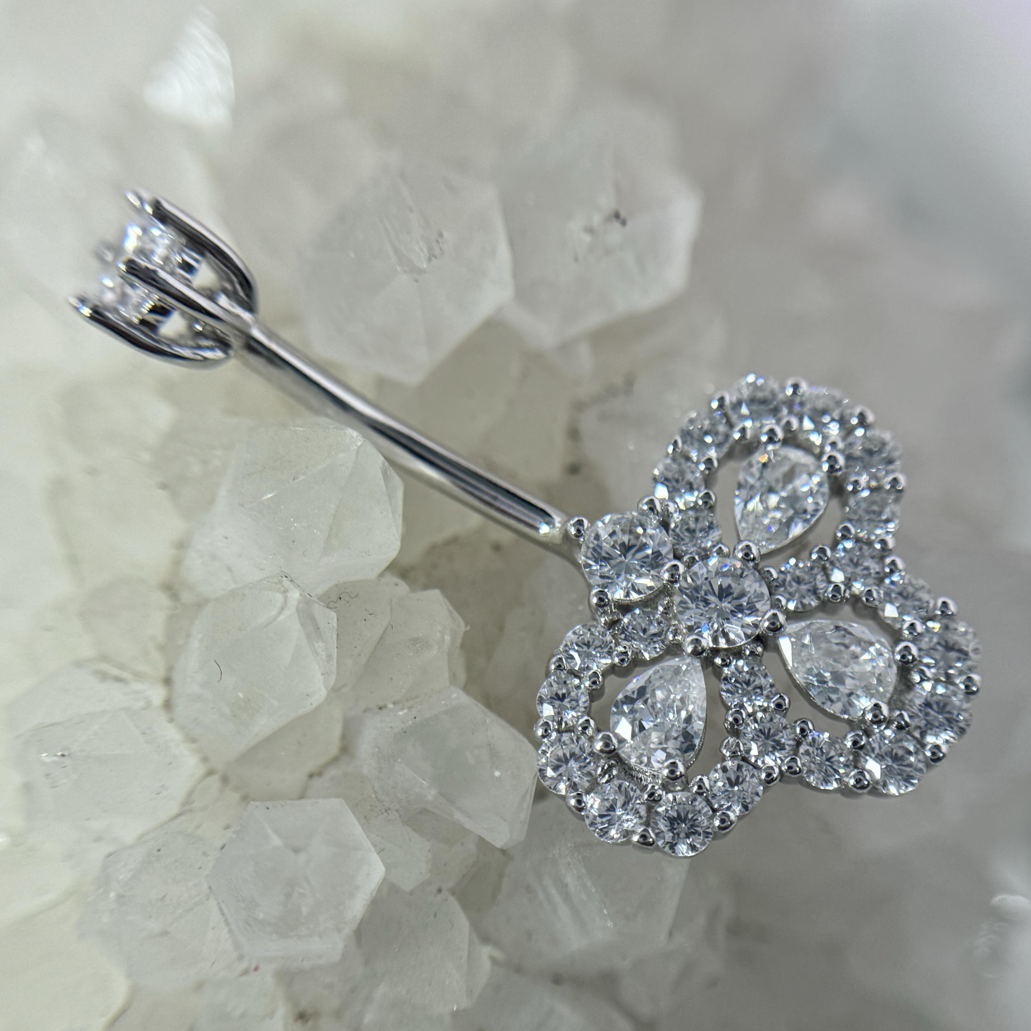 Rốn bạc xi điện hoa 3 cánh