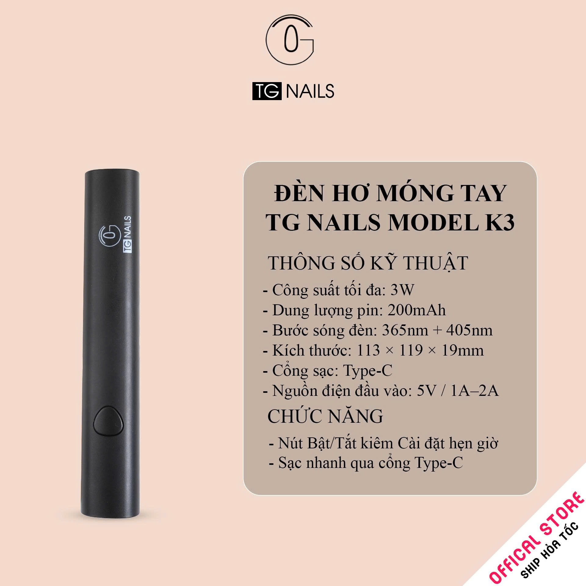 Đèn hơ móng tay TG NAILS model K3