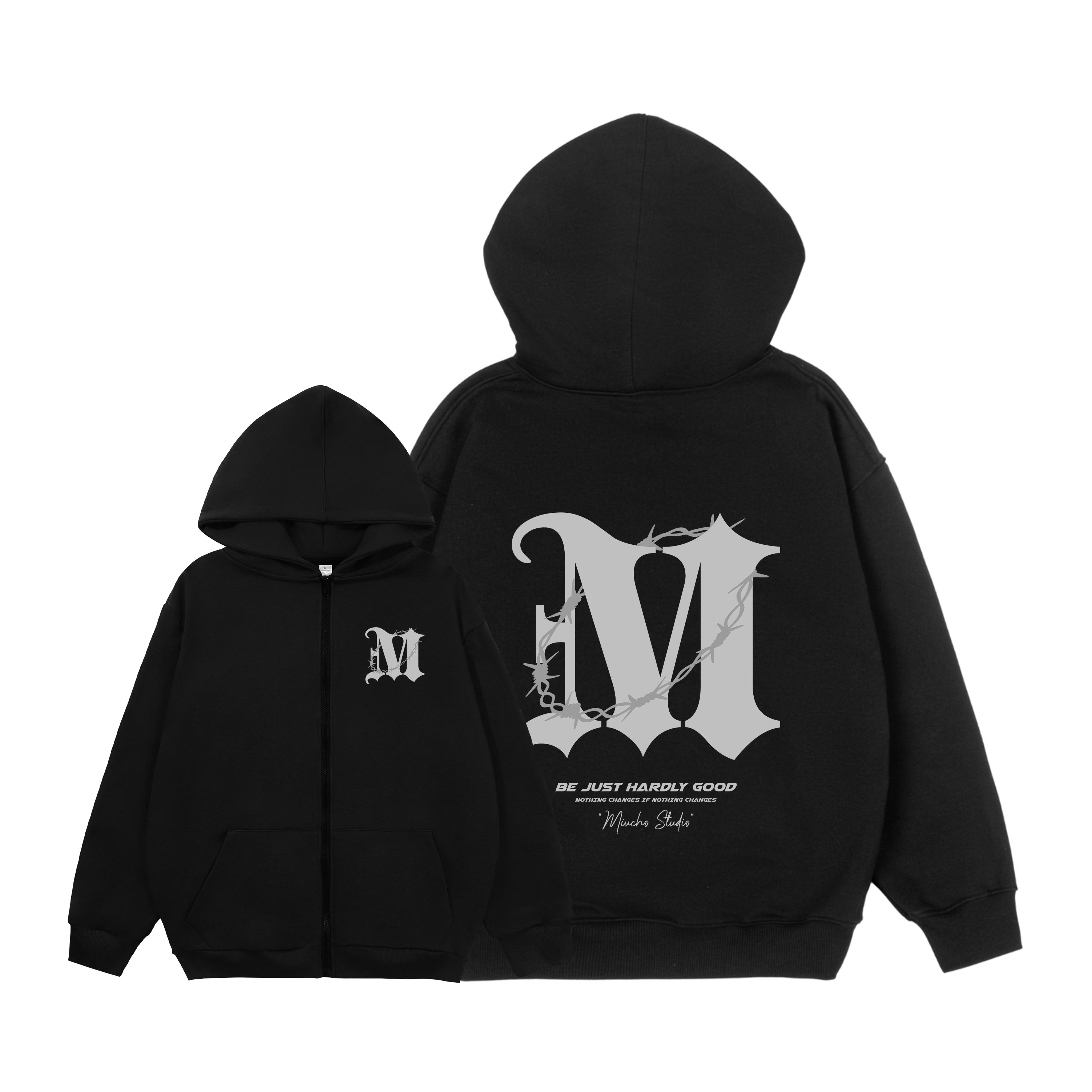 Áo hoodie zip nam local brand form rộng HZD1583 Miucho Club vải nỉ chân cua dày dặn mũ rộng in mix_thumbnail_8