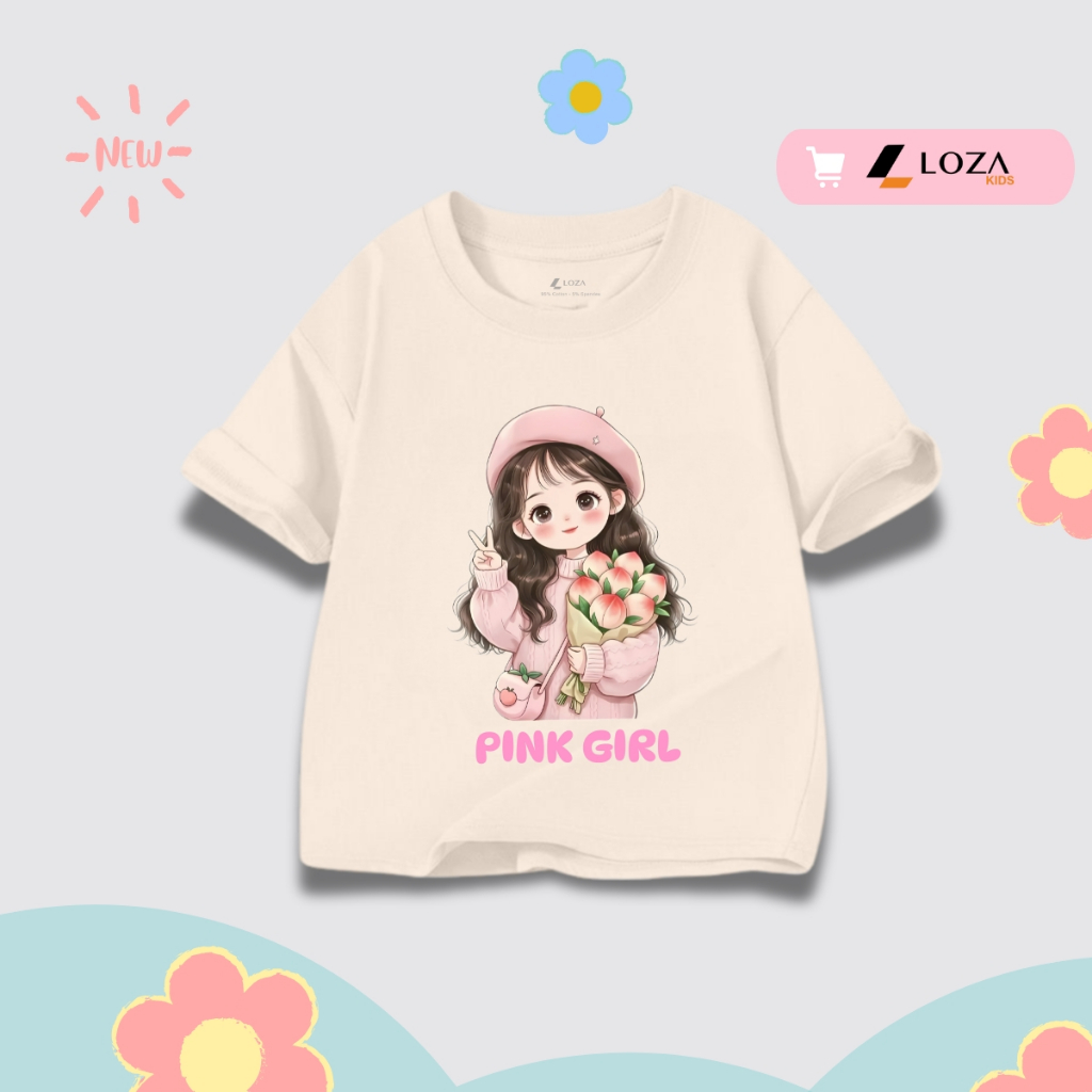 Áo thun bé gái in hình 'Cô gái ôm hoa' nhiều mẫu - Loza Kids AT063_thumbnail_9