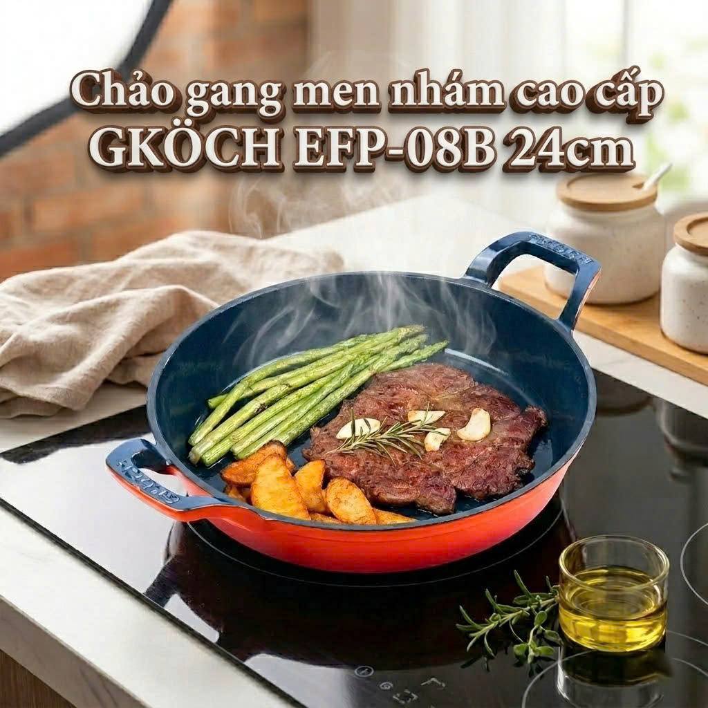 Chảo Gang Men Nhám Cao Cấp GKÖCH 24cm_thumbnail_1
