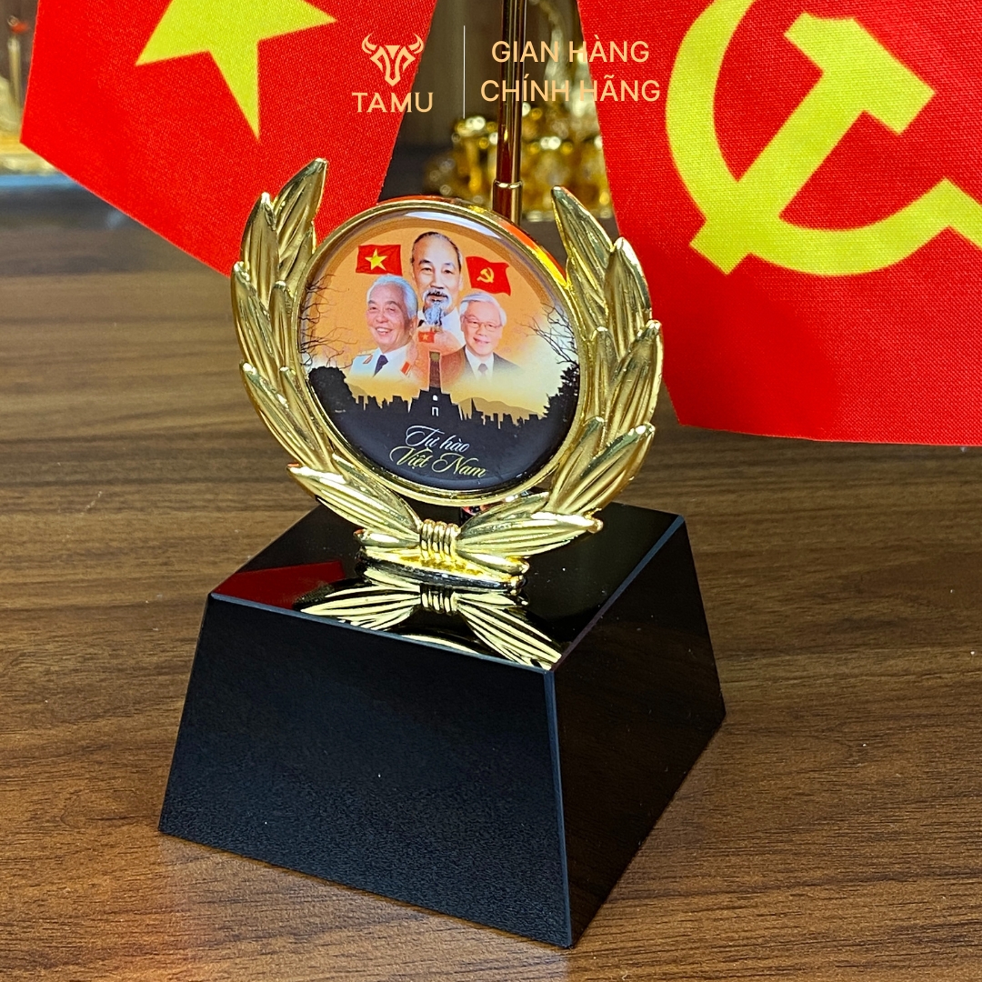 Bộ Cờ Trang Trí Bàn Làm Việc Kèm Đế Pha Lê Đen Cao Cấp_thumbnail_8