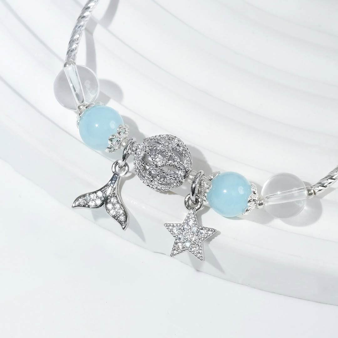 PT132 - Lắc bạc đá Thạch anh trắng & Aqua_thumbnail_1