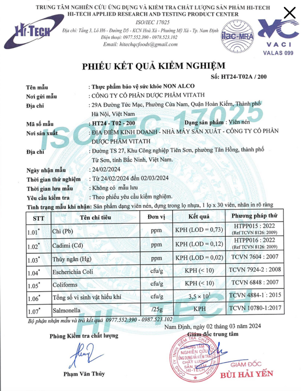 Giải rượu Non Alco VITATH, hỗ trợ tan 70% nồng độ cồn sau 40 phút sử dụng và giảm đau đầu chóng mặt_thumbnail_6
