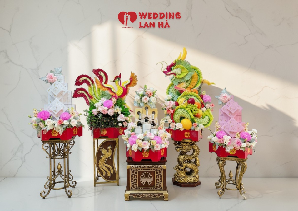 Tráp Hỏi Rồng Phượng 5 Lễ (mẫu 2)