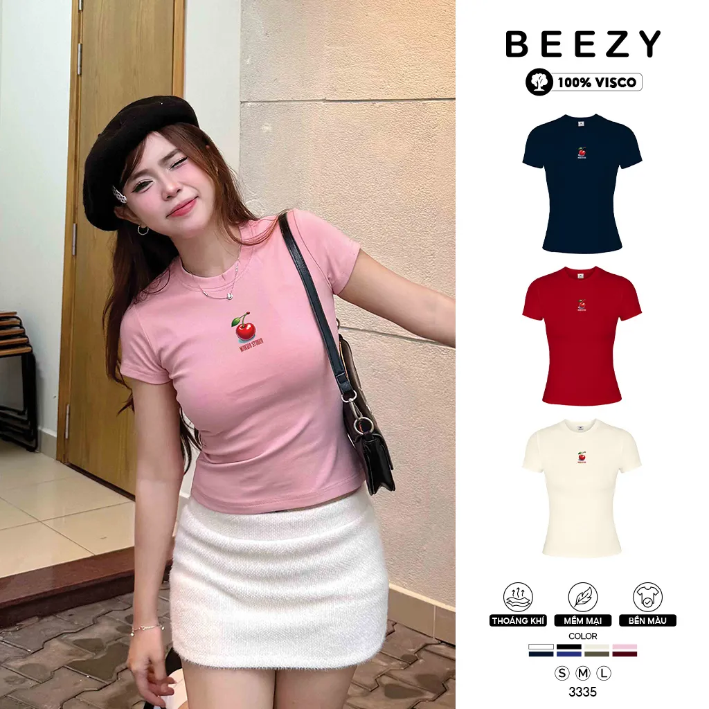 Áo baby tee form ôm body Apple Beezy 3335 tôn dáng