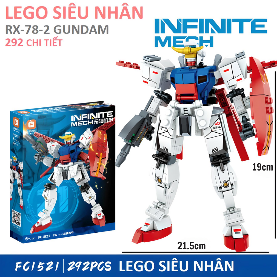 LEGO Mô hình lắp ghép 𝐒𝐢𝐞̂𝐮 𝐍𝐡𝐚̂𝐧 GUNDAM 300 chi tiết_thumbnail_7