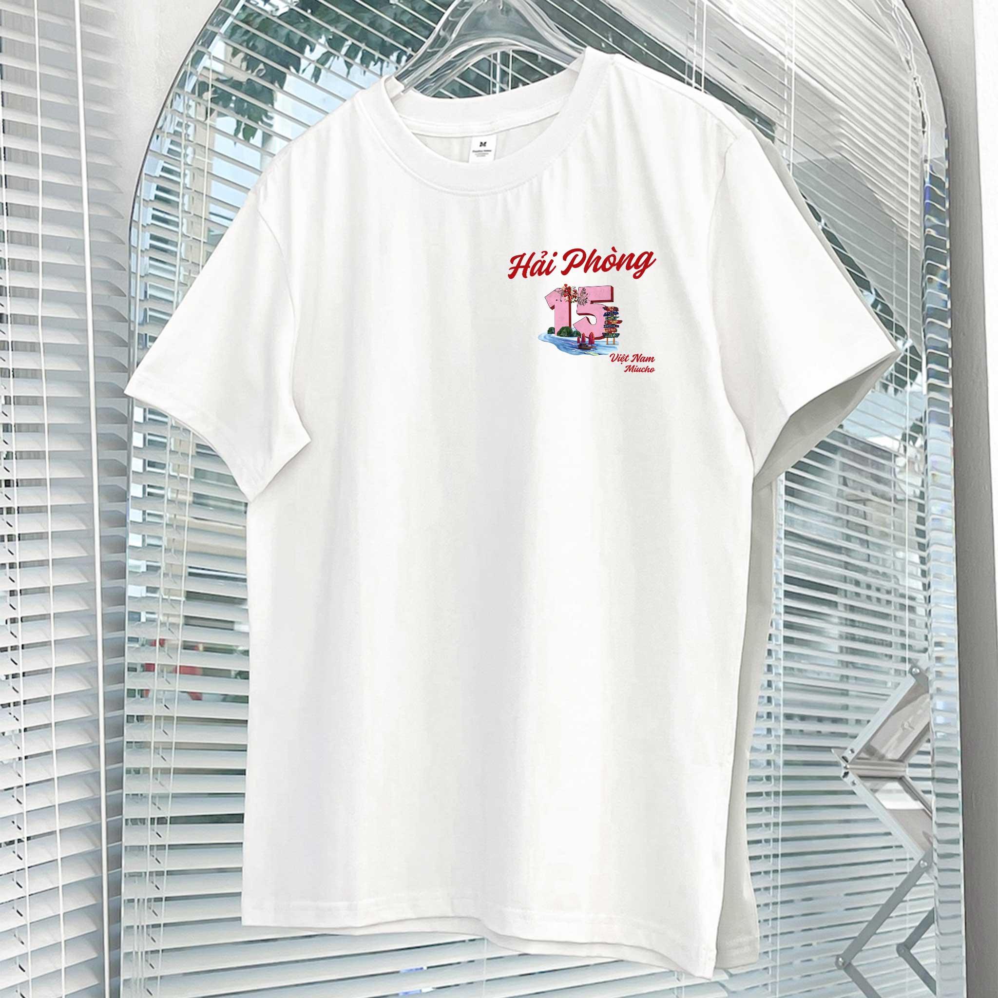Áo thun nữ du lịch Hải Phòng form vừa regular thoáng mát ARD1303 Miucho Chic in mix_thumbnail_8