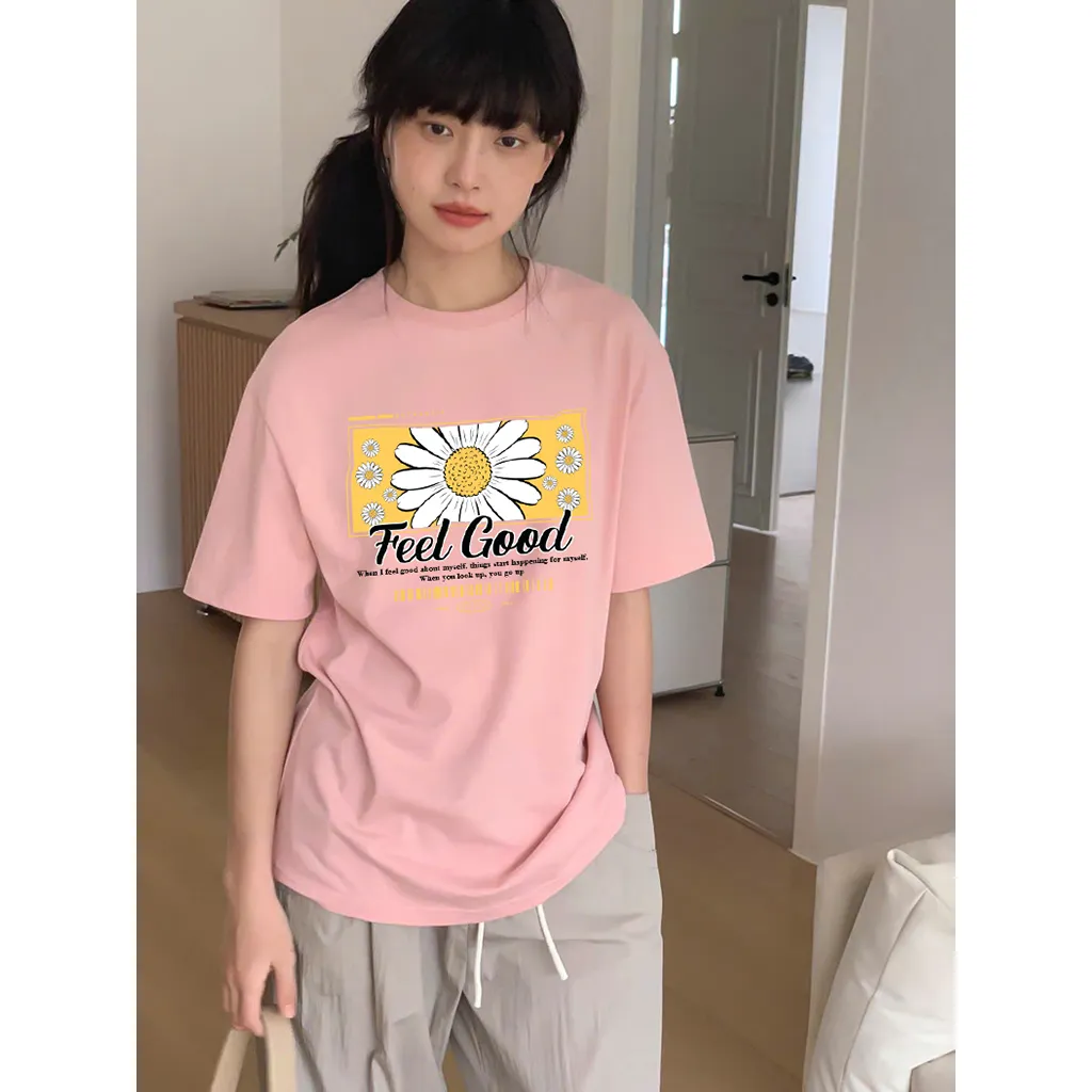 Áo thun nữ form vừa Feel Good 2536 Miucho Chic tay ngắn cổ tròn vải cotton cao cấp thoáng mát in mix_thumbnail_5