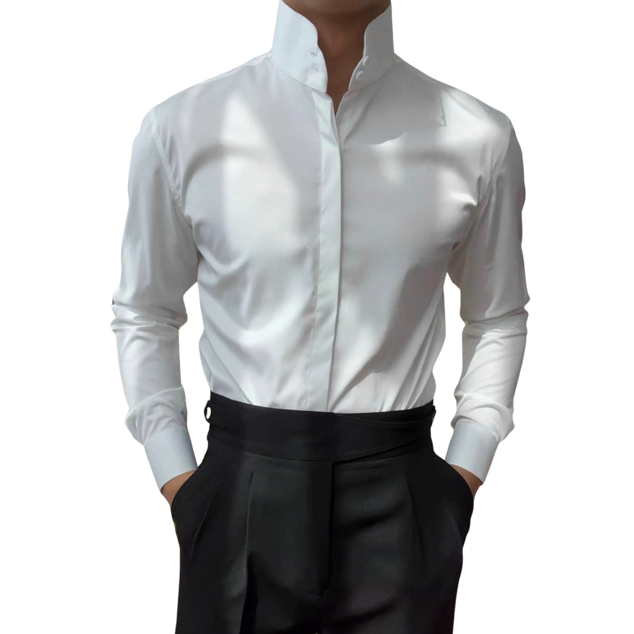 Áo Sơ Mi Cổ Trụ High Stand Mandarin