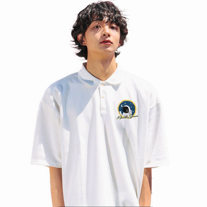 Polo nam đứng form tôn dáng PLD737 Miucho Man tay ngắn vải cotton Cổ trụ in graphic_thumbnail_3