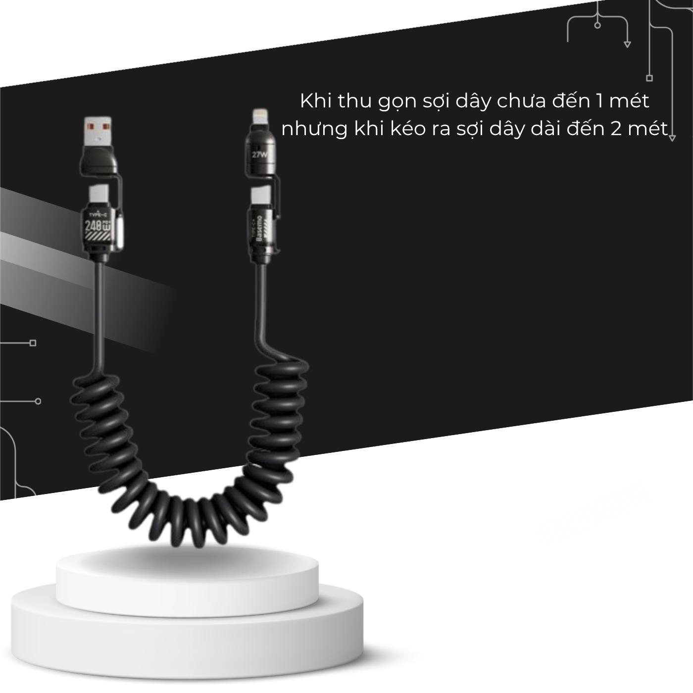 T-ECO SHOP | Cáp Sạc Lò Xo 4 Trong 1 240W – Co Giãn 2m, Type-C, iPhone, Sạc Siêu Nhanh_thumbnail_3