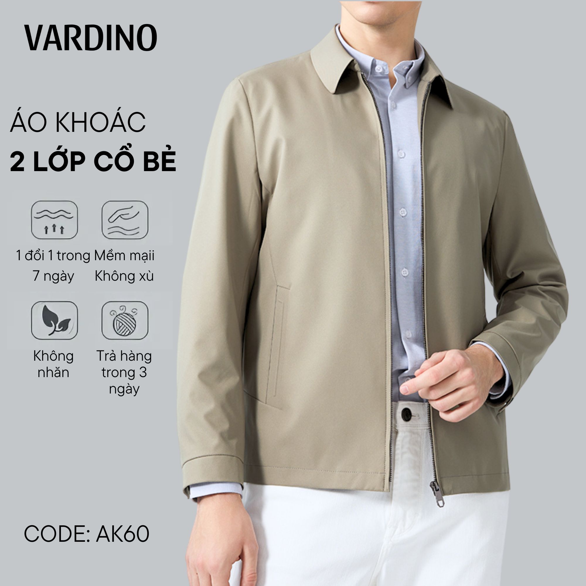 Áo khoác nam công sở Vardino AK60