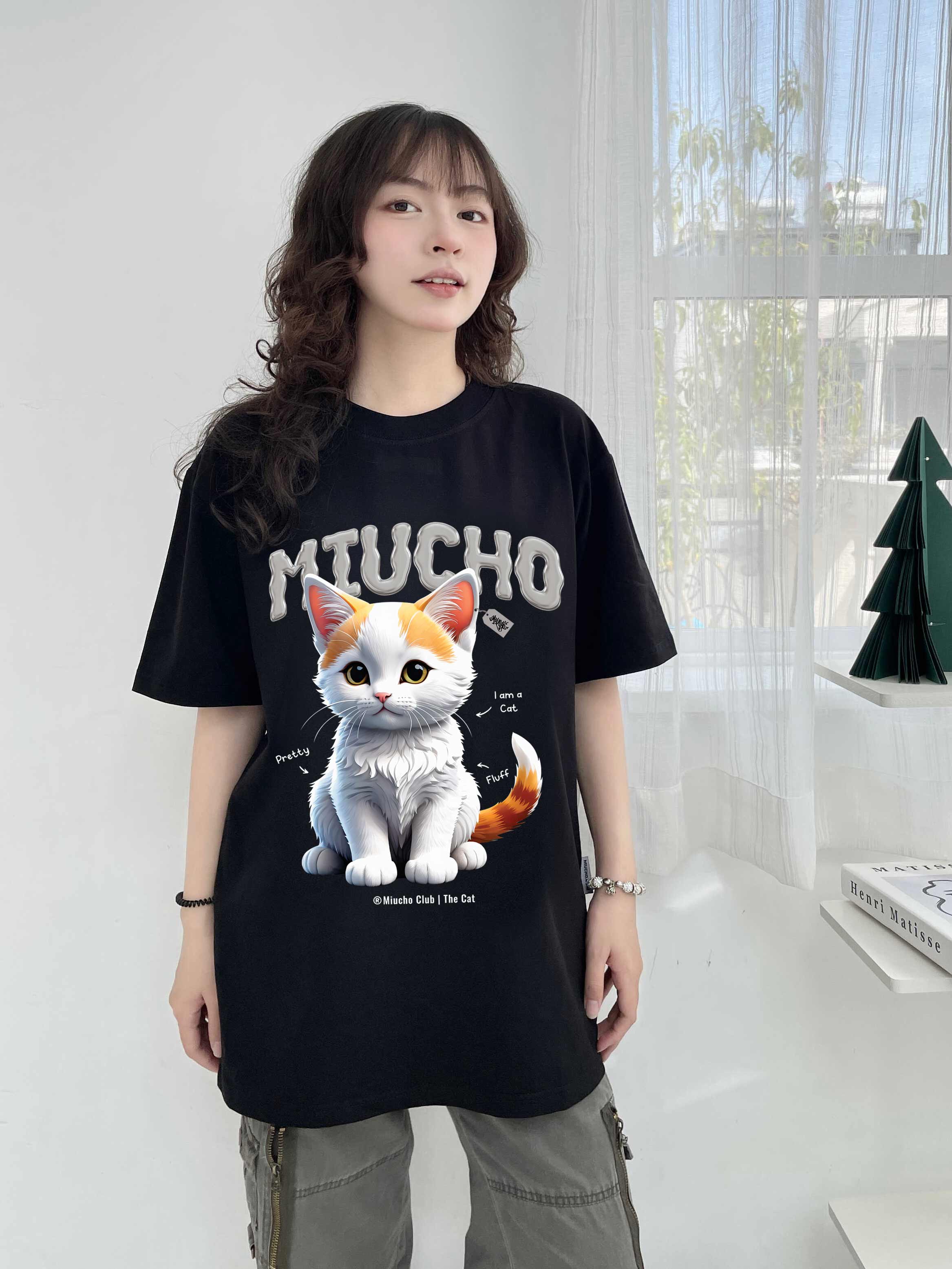 Áo thun form rộng 12 con giáp tuổi Mão ATD1244 Miucho tay ngắn cổ tròn in mix_thumbnail_3