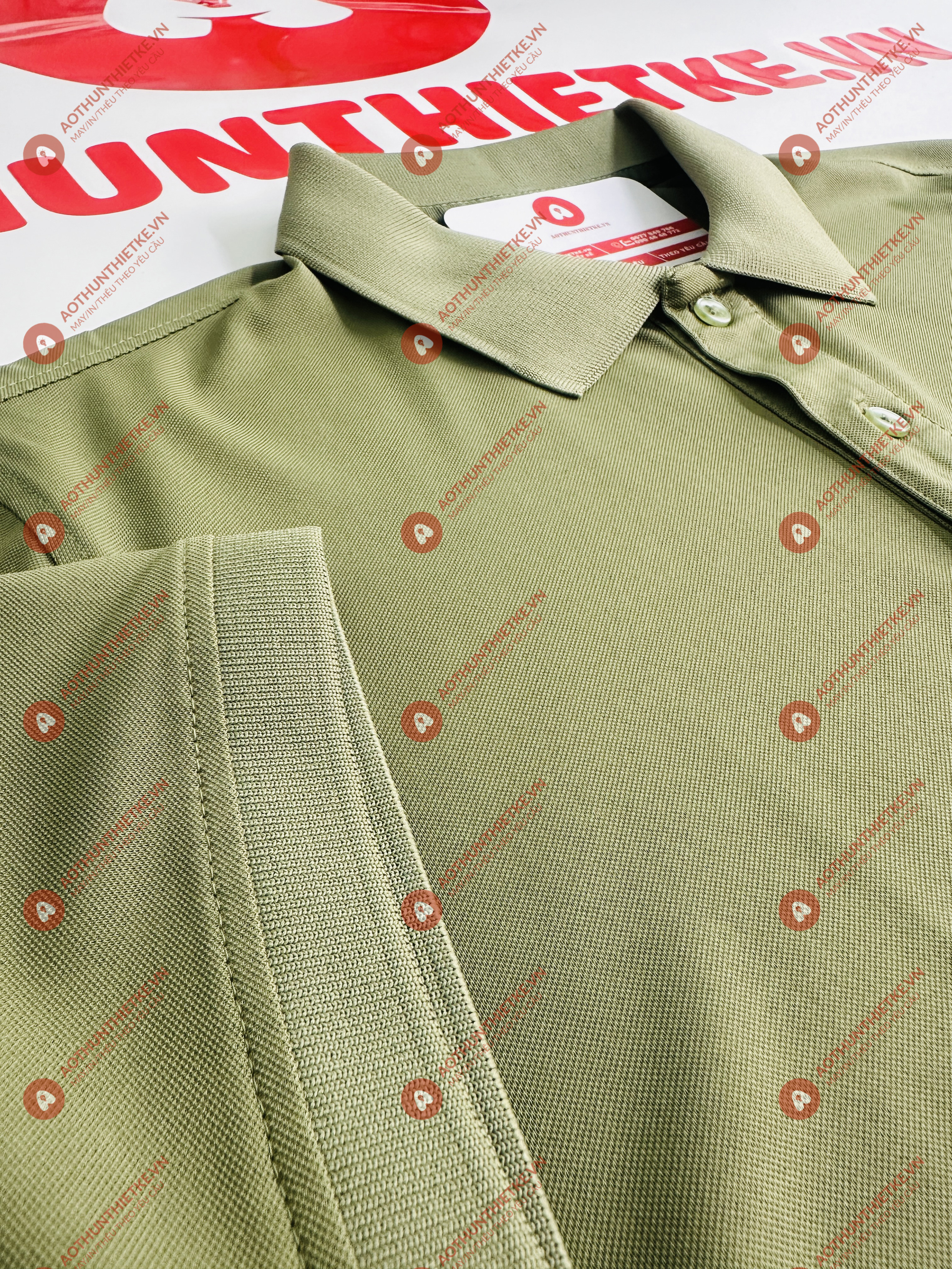 Áo Đồng Phục Polo Basic Rêu_thumbnail_2