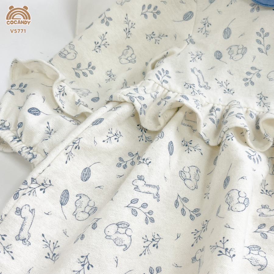 Váy dài BE hoa nhí xanh dương 2 nơ_thumbnail_5