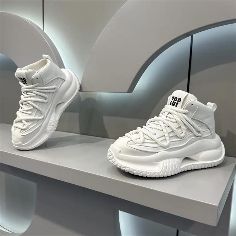 GA352 - Giày bố nam cổ cao lưới thoáng khí đế dày phong cách thể thao thu đông 2024