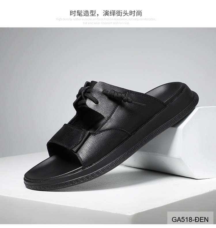 GA518 - Dép xỏ ngón nam da bò đế cao su phong cách trẻ trung màu đen_thumbnail_11