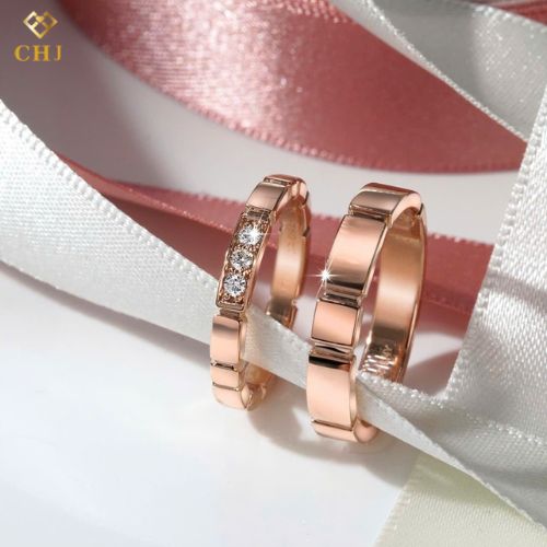 Cặp Nhẫn Cưới Kim Cương Vàng 14K CHJ504_thumbnail_0