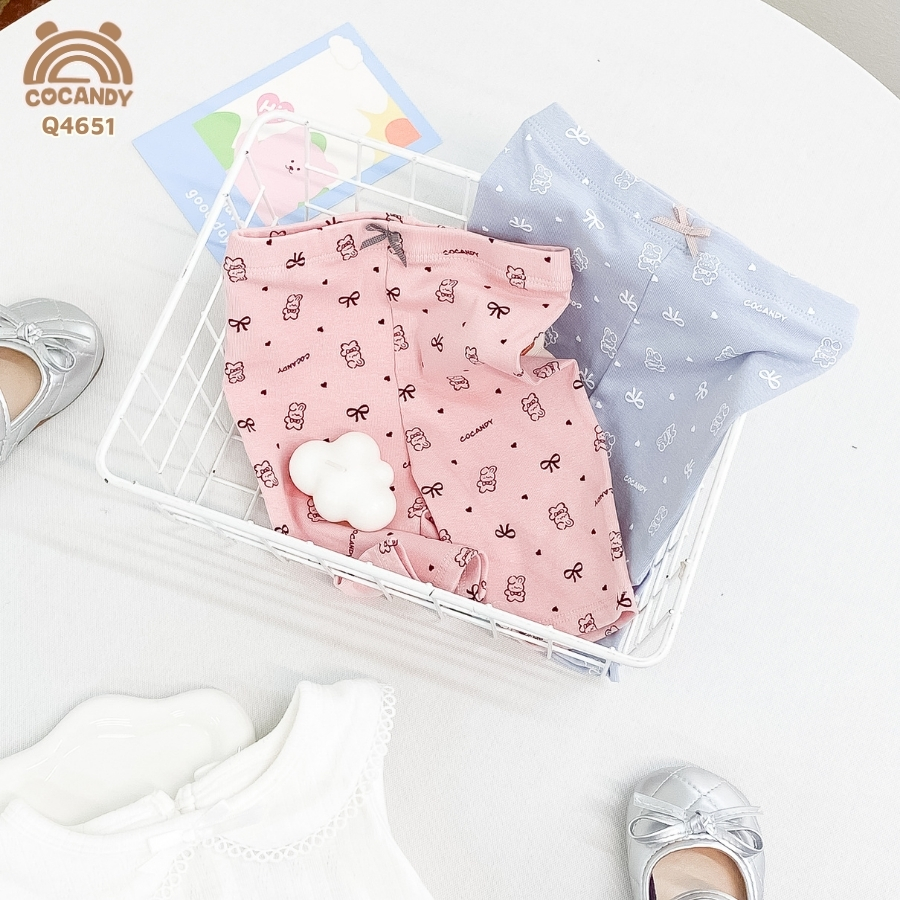 Set quần legging cộc HỒNG XANH hình thỏ nơ_thumbnail_1