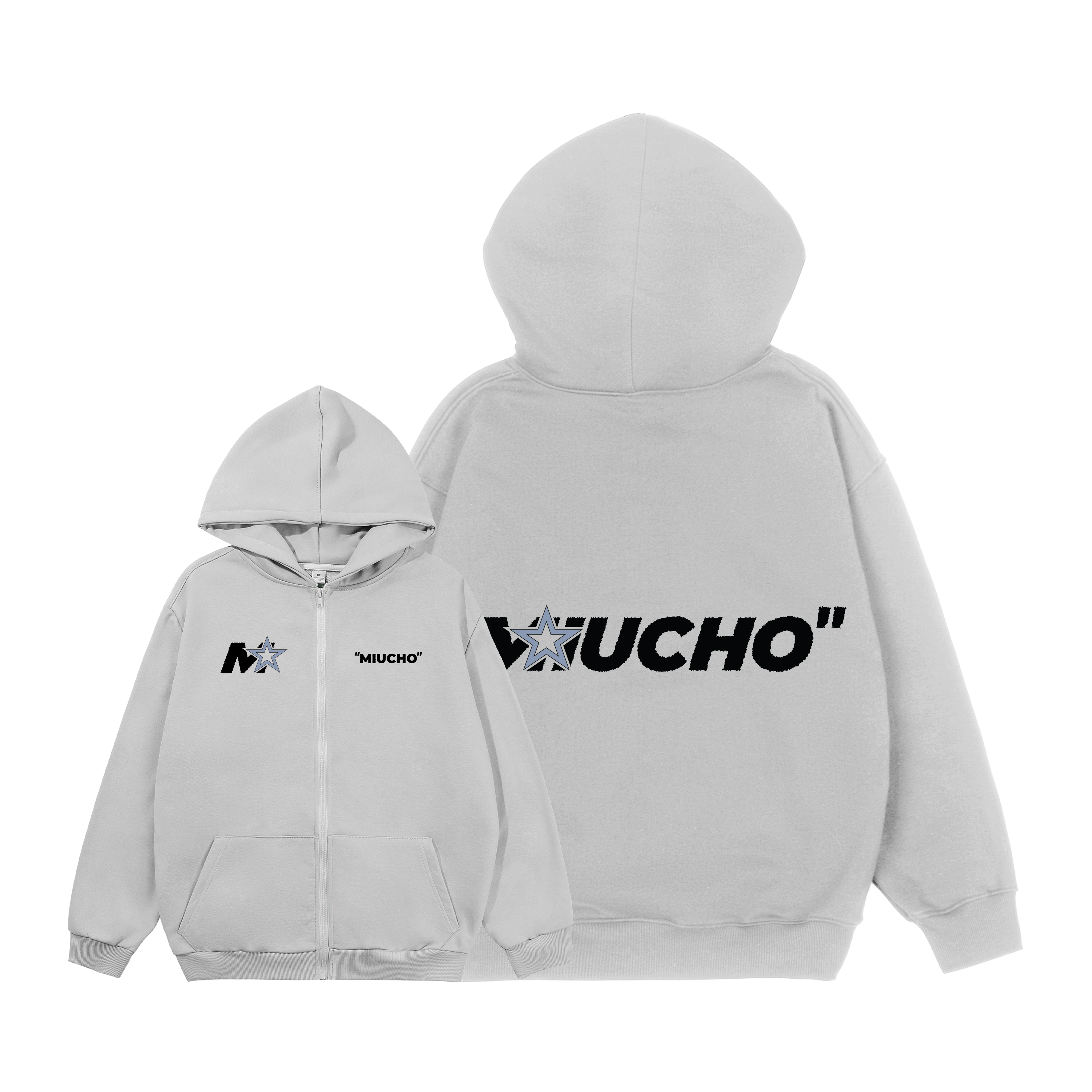 Áo hoodie zip local brand HZD1588 Miucho vải nỉ chân cua dày dặn mủ rộng in typography_thumbnail_0