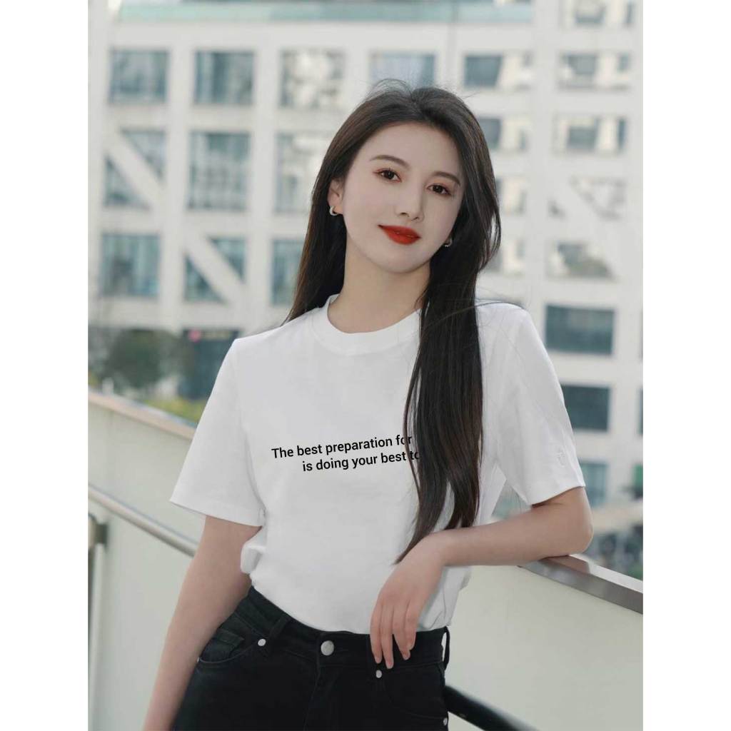 Áo thun nữ form vừa regular ARD542 Miucho Chic cotton cổ tròn in typography_thumbnail_5