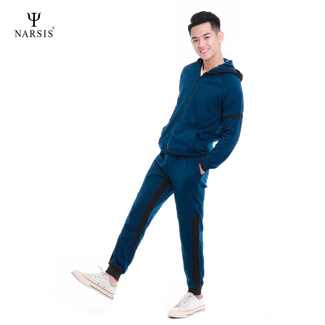 BỘ NAM THU ĐÔNG NARSIS  XANH KẺ ĐEN E8016 NARSIS VẢI NỈ ẤM ÁP, MỀM MẠI, THÍCH HỢP MÙA ĐÔNG, GIỮ N..._thumbnail_1