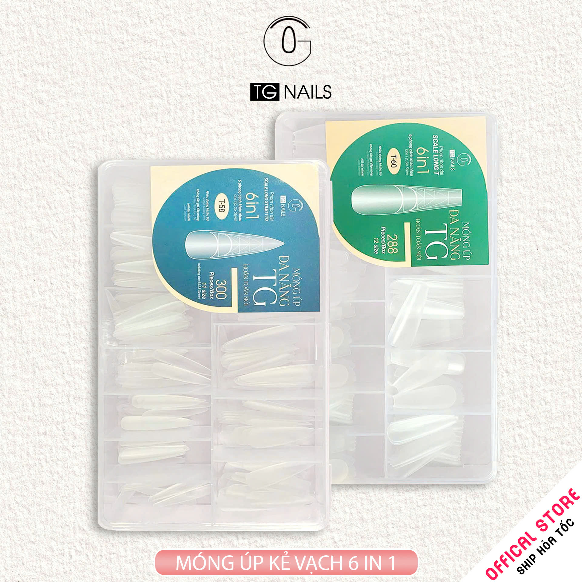Móng úp đa năng 6 in 1 TG chia vạch tạo phom sẵn
