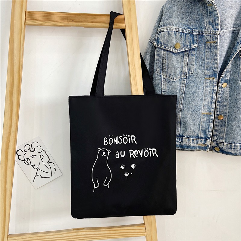 Túi tote phong cách Hàn Quốc in hình - Túi vải canvas có túi phụ kích thước 33x37cm đựng vừa A4 và laptop - TOTE07_thumbnail_6