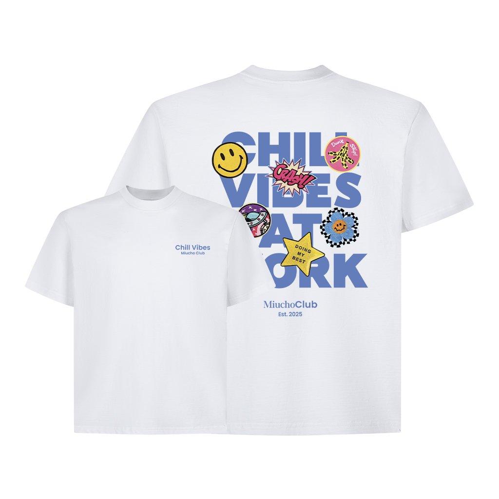 Áo thun boxy chill vibes AXD2435 Miucho cổ tròn vải cotton 2c 250gsm đứng form in mix_thumbnail_0