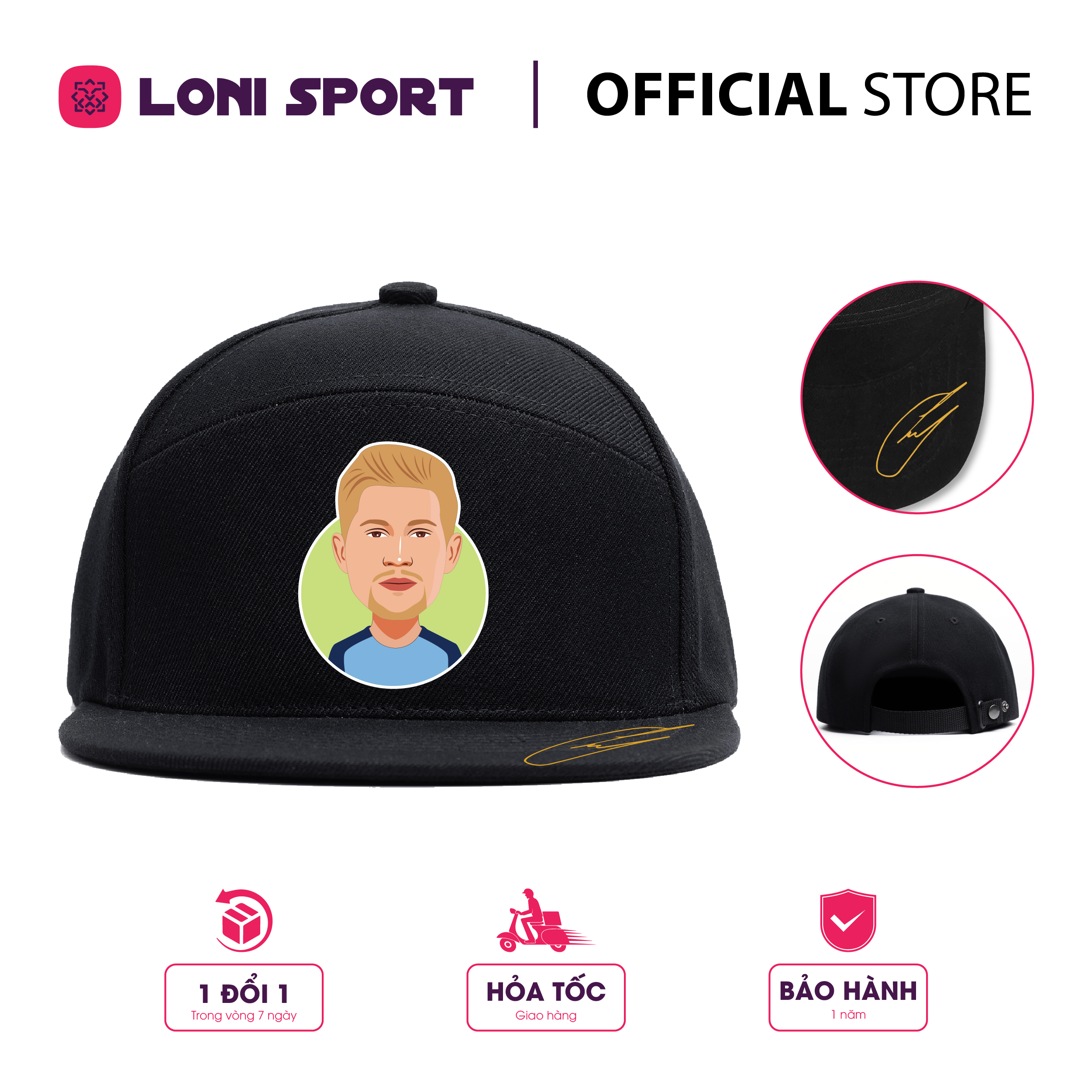 Nón Snapback khóa bấm kim loại - đen_thumbnail_7