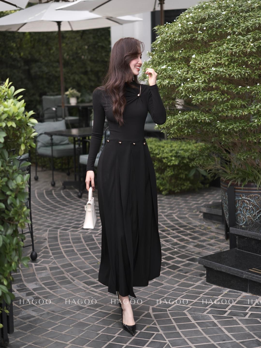 Váy xoè nhiều mảnh khuy đồng HAGOO_thumbnail_5