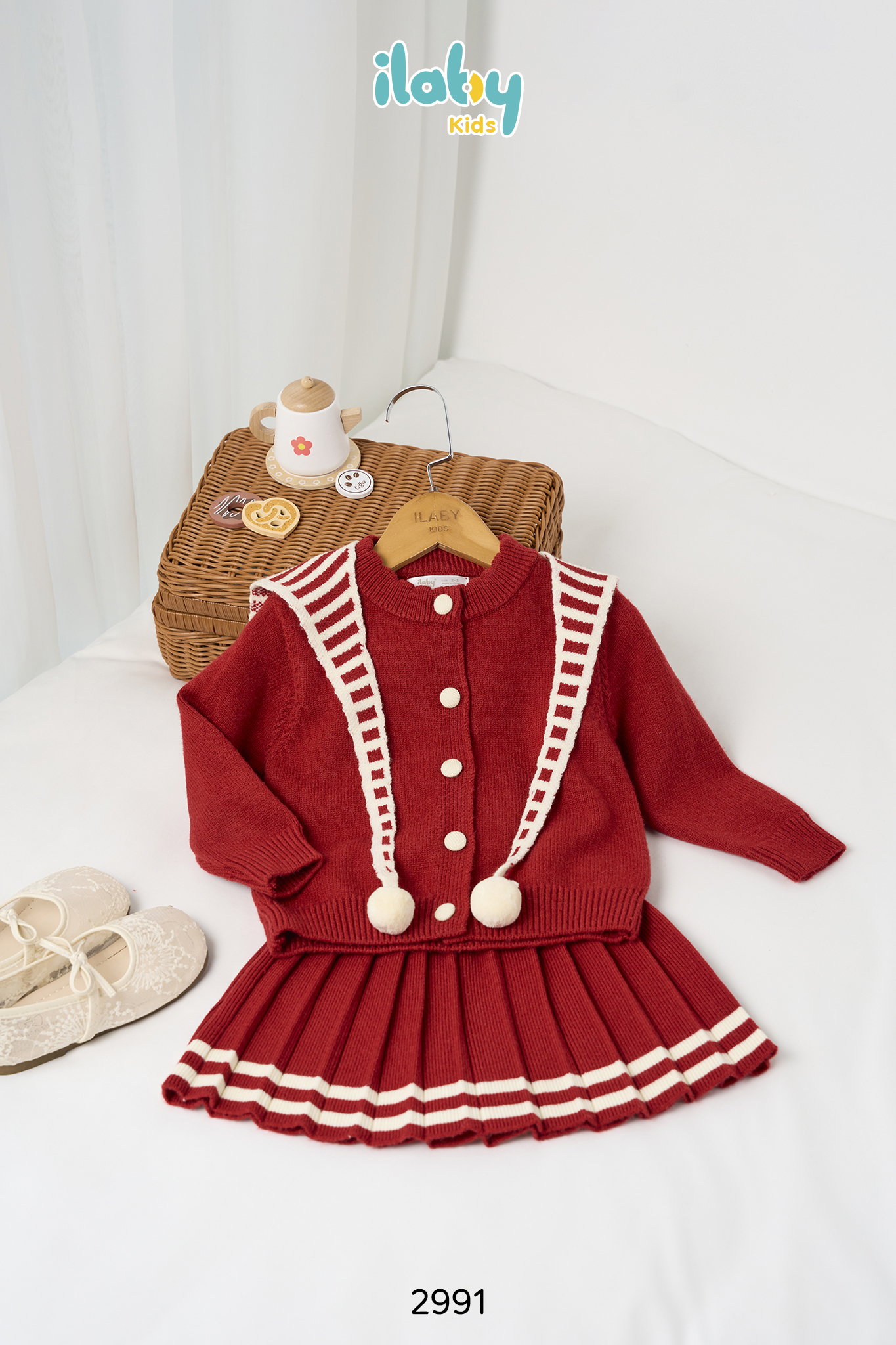 Set len khuy trang trí kèm khăn