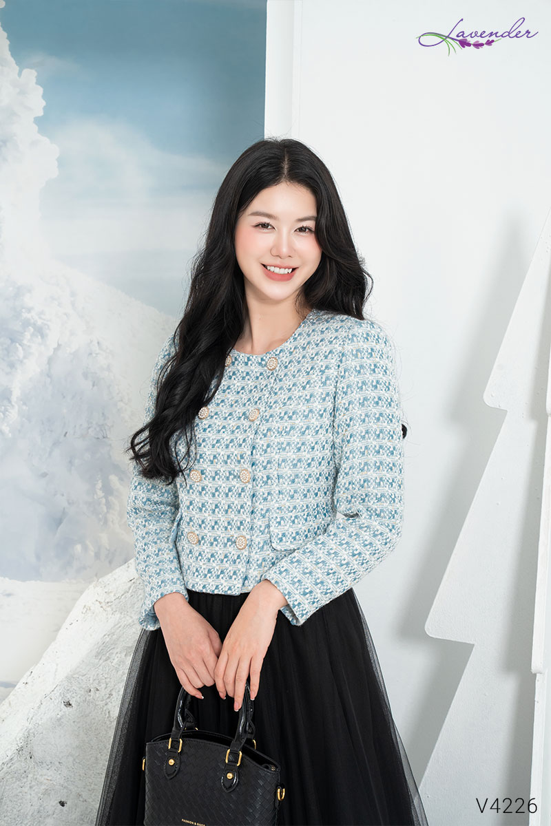 Áo dạ tweed xanh V4226_thumbnail_5
